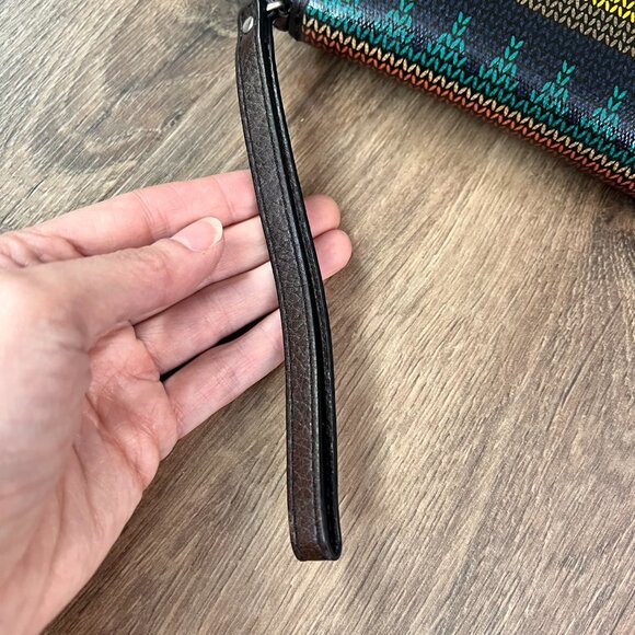 Fossil 90's / Y2k Zip Around Clutch Wallet Coated Canvas Retro Organizer - Picture 4 of 10